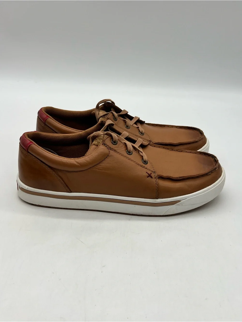 Twisted X Kicks Shoes Men’s 12.5M Brown Leather Moc Toe Casual Sneakers Shoes.